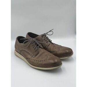 Cole Haan Men's 13M Brown Leather Wingtip Oxford Shoes Comfort Sole